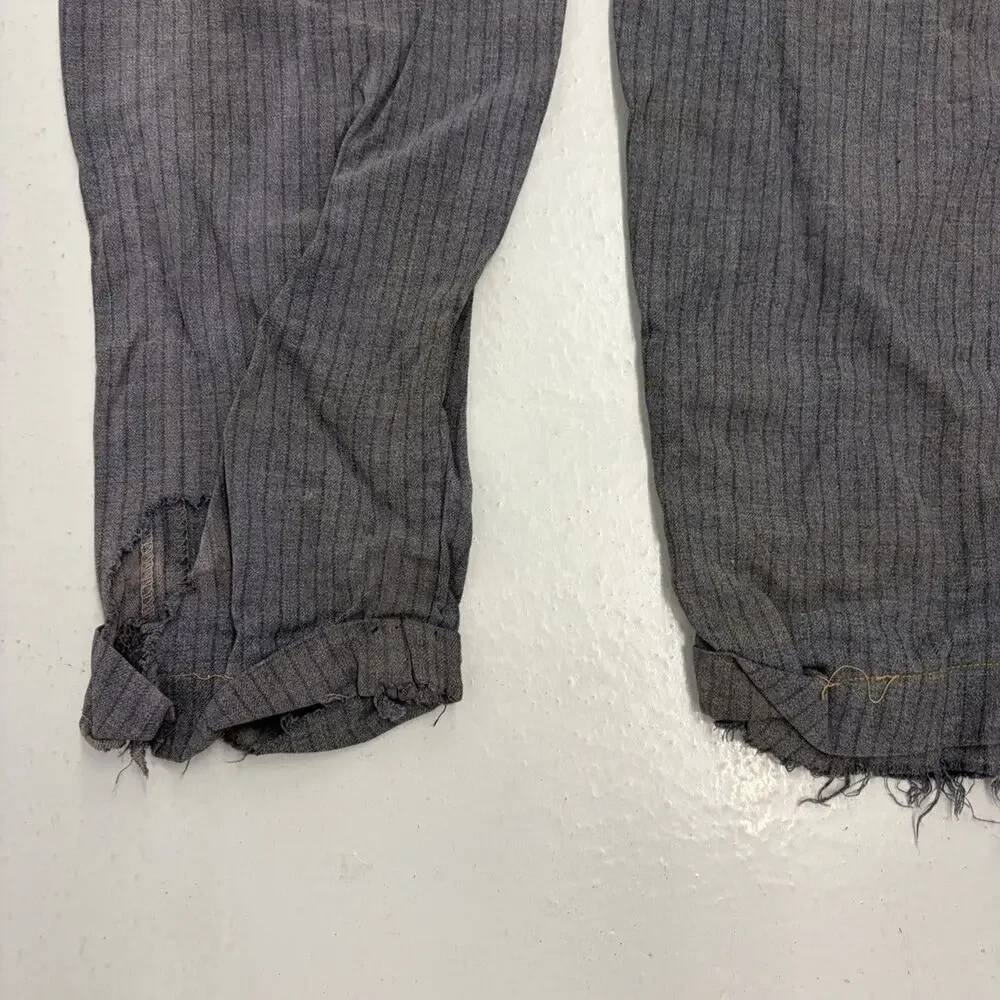 Vintage 50s Blue Striped Rayon Buckleback Pants 28x25